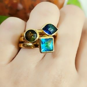 Fine CN Gold Stackable Rings w/Inspirational Words- Size 6.25